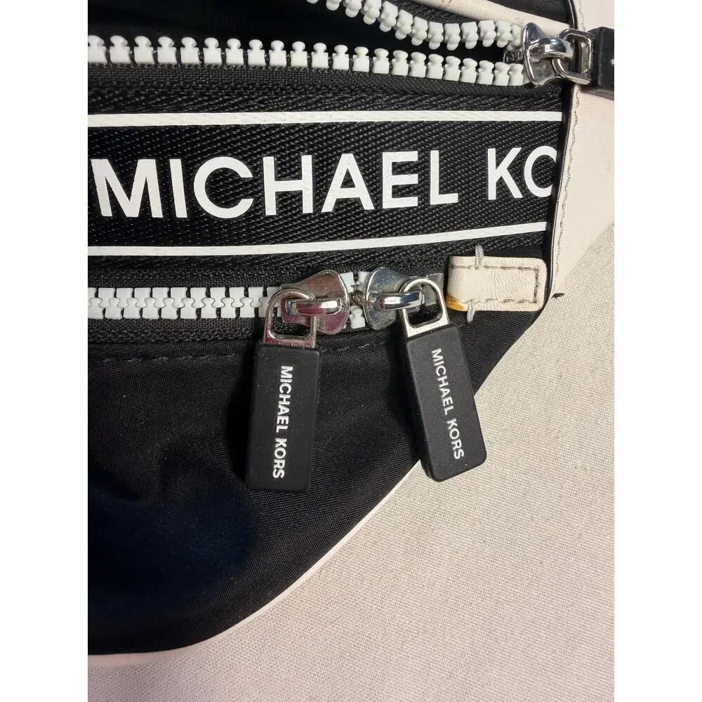 Michael Kors Kenly Medium Logo Tape Nylon Belt Bag Black